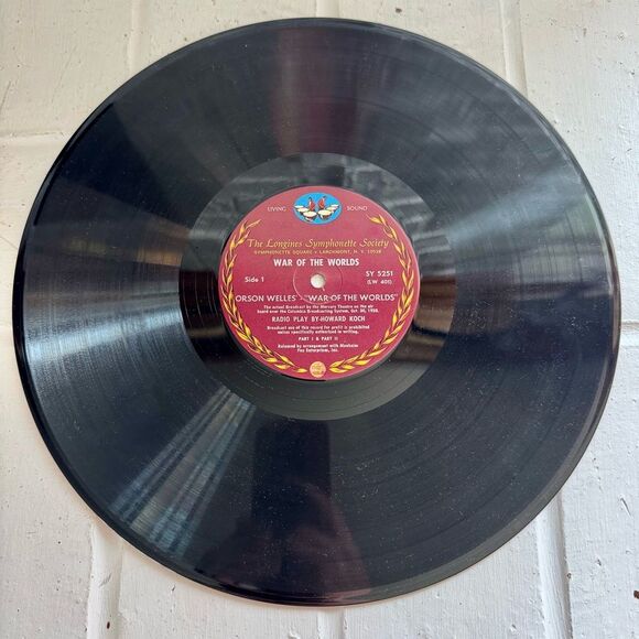Orson Welles War of the Worlds LP MidCentury Ephemera Vinyl Record Vintage SciFi - Picture 4 of 5